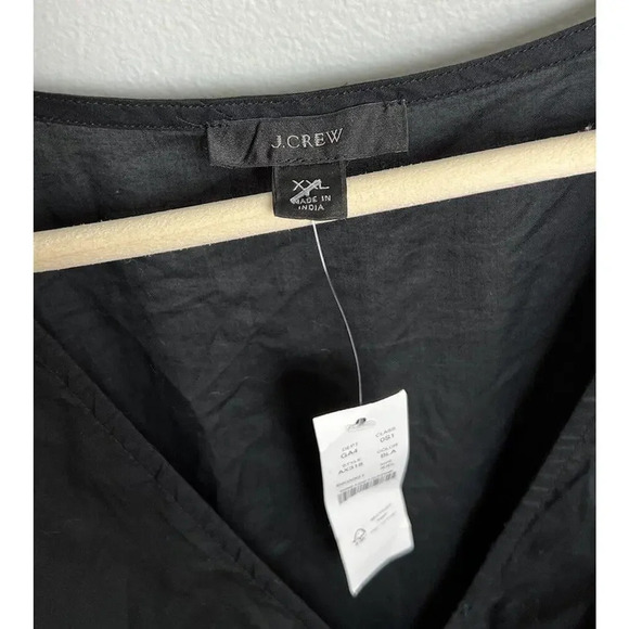 J. Crew Ruffle Sleeve Voile Dress Black Cotton V-Neck A-Line Plus Size XXL Women - Picture 4 of 9